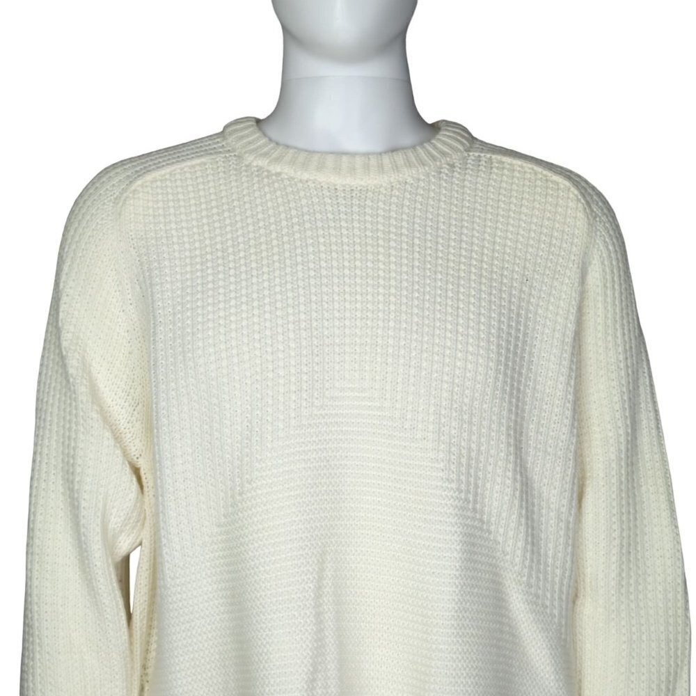Michael Kors Ivory Knit Crew Neck Sweater, Men's XL